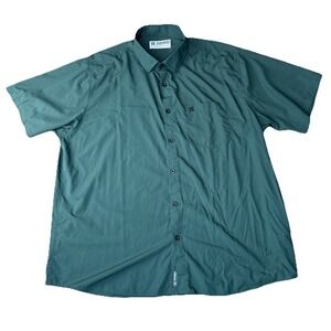 Dixxon Shirt Mens 3XL Green Button Up Short Sleeve Performance Bamboo Series